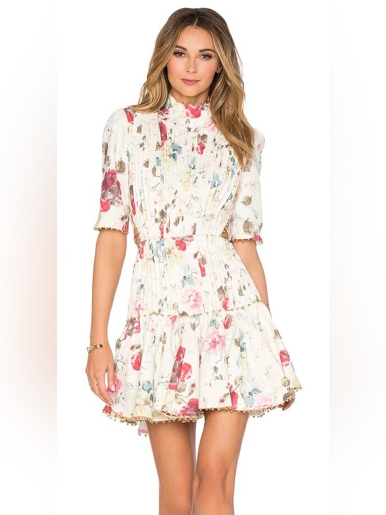 Zimmermann Dresses & Skirts - Zimmermann Runway Mischief Floral Corset Linen Dress Sz AU 2 US S-M
